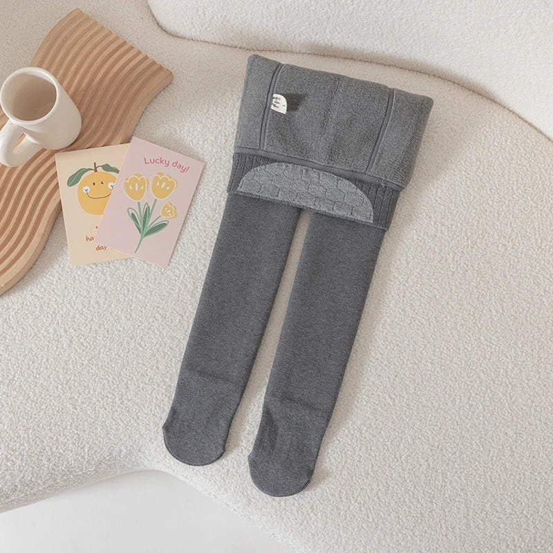 Winter warmer Tights For Girls Children Stockings Dancing Pantyhose Baby child Plus velvet stripe Polar Fleece Lining Leggings