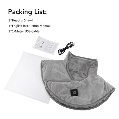 Electric Heating Shoulder Neck Pad Winter Soft Hot Compress Back Shawl Thermal Mat USB Heated Back Wrap Office Warmer Blanket