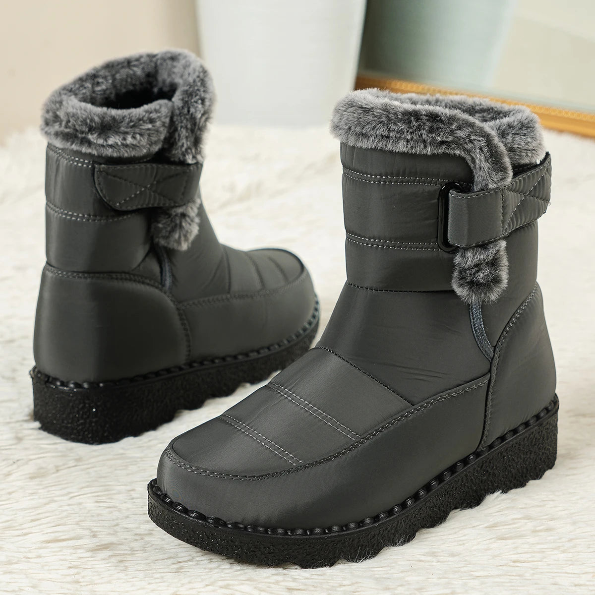 Women's Winter Boots for Women 2025 New Faux Fur Long Plush Snow Boots Woman Platform Shoes Warm Cotton Couples Ankle Boots