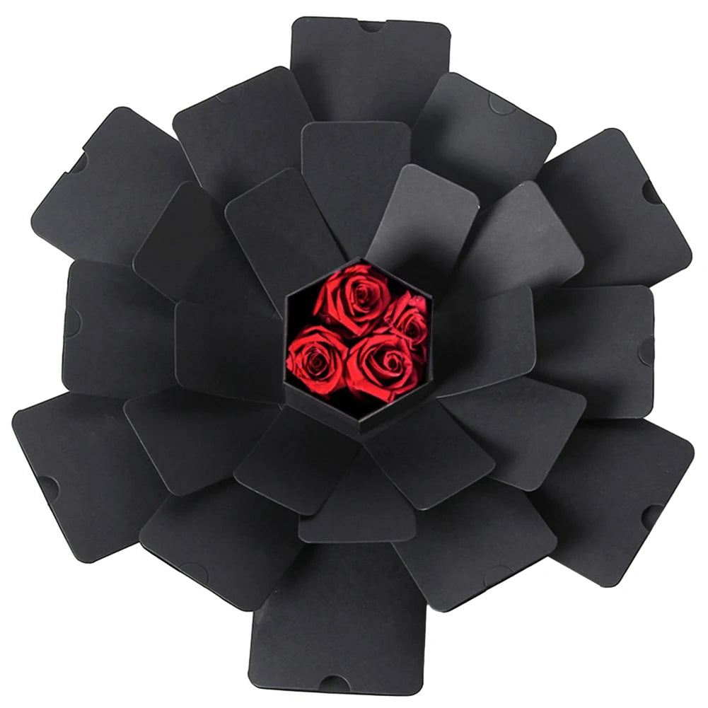 Hexagonal Explosion Box with Photo Album DIY Surprise Explosion Box Handmade Creative for Valentine Day Wedding Proposal