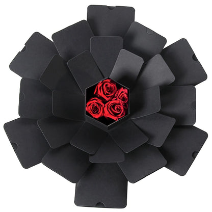 Hexagonal Explosion Box with Photo Album DIY Surprise Explosion Box Handmade Creative for Valentine Day Wedding Proposal