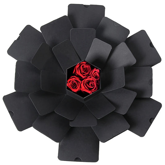 Hexagonal Explosion Box with Photo Album DIY Surprise Explosion Box Handmade Creative for Valentine Day Wedding Proposal