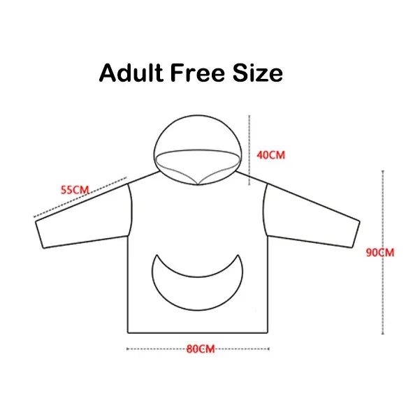 Oversized Wearale Blanket Hoodie Flannel Sherpa Fleece Warm Soft Winter Hoodie Sweatshirt for Kids Adults Home Blanket Snuggle