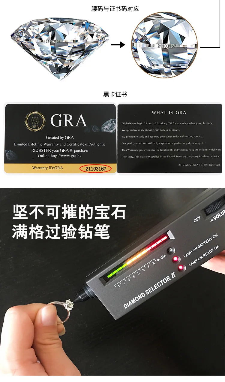 s925 sterling silver four-leaf clover necklace, silver pendant, Moissanite necklace, classic for women