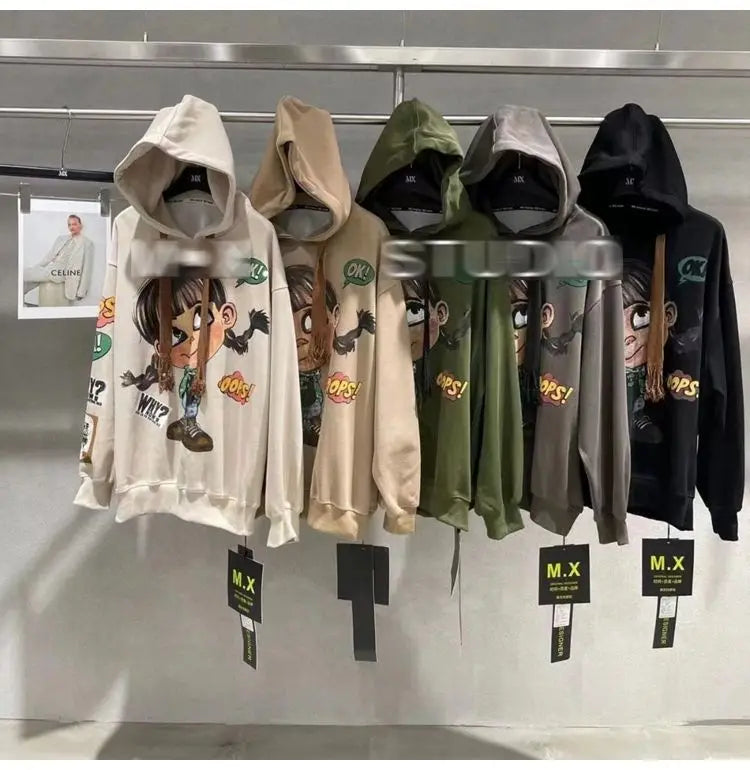 Hoody Extra Large 2025 New Medium To Long Size Cartoon Cute Girl Fleeces Hooded Women Hoodie Autumn Sweater Loose Top Sweatshirt