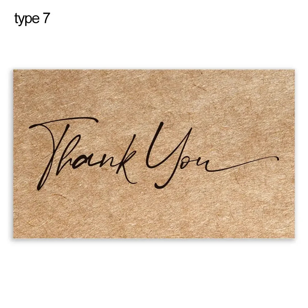 For Small Business Online Retail Greeting  Labels "Thank You For Your Order" Postcards Express Appreciate Kraft Paper Cards