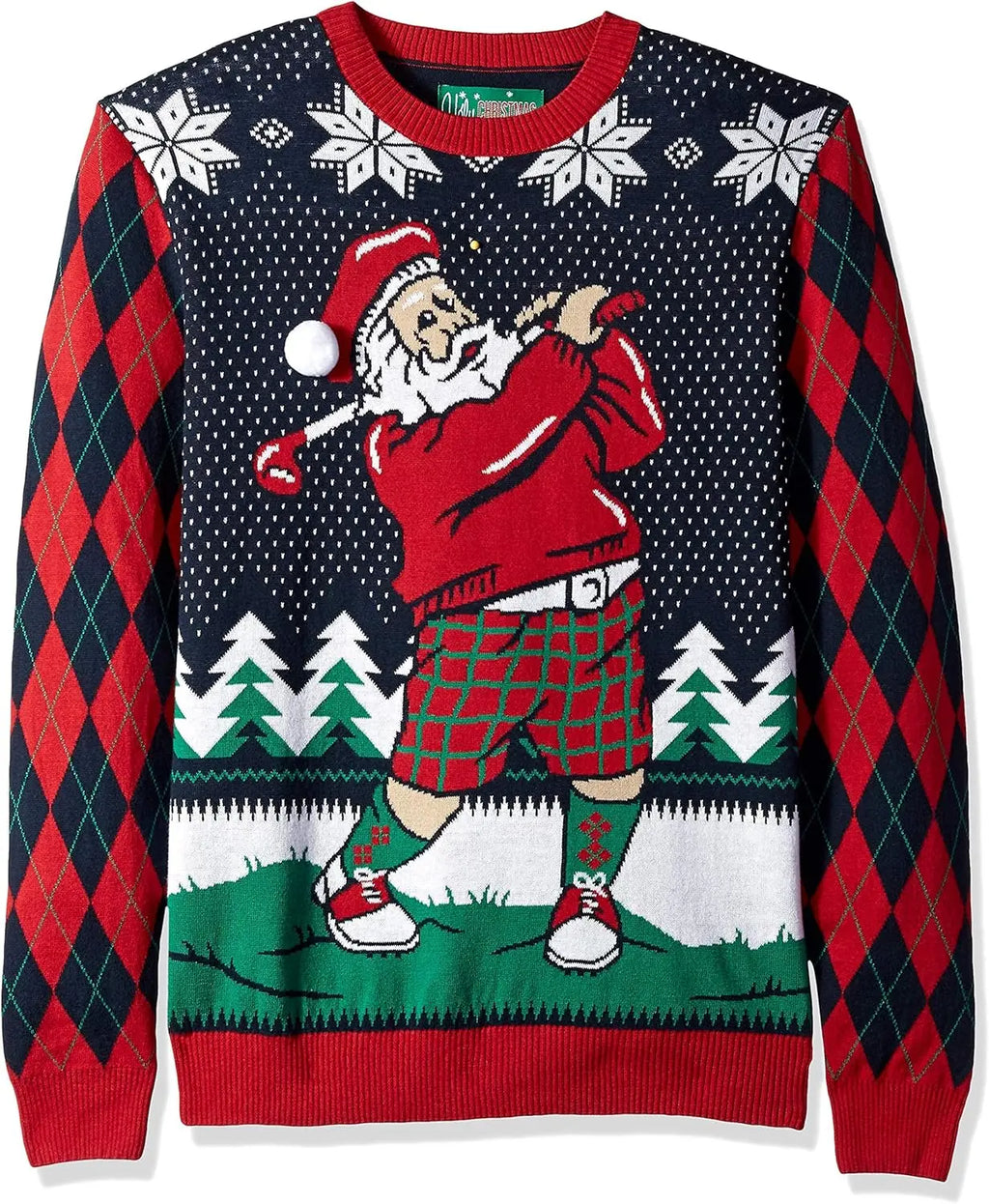 Ugly Christmas sweater men's golf knitted long sleeved pullover fun and novel party sweater