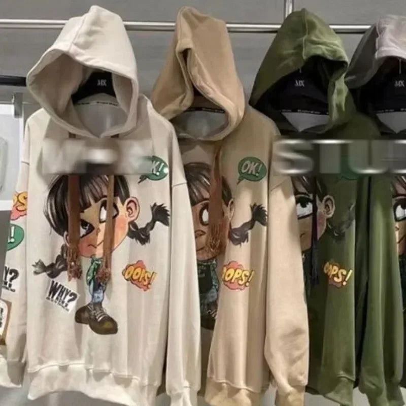 Hoody Extra Large 2025 New Medium To Long Size Cartoon Cute Girl Fleeces Hooded Women Hoodie Autumn Sweater Loose Top Sweatshirt