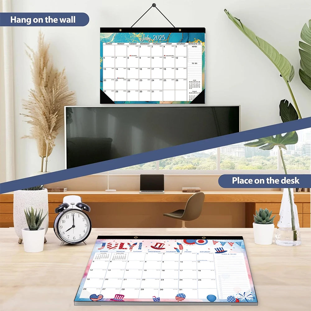 Newest 2026 Calendar 18-month From 2025 July To 2026 December Daily Weekly Monthly Planner Agenda Organizer Home Wall Calendar