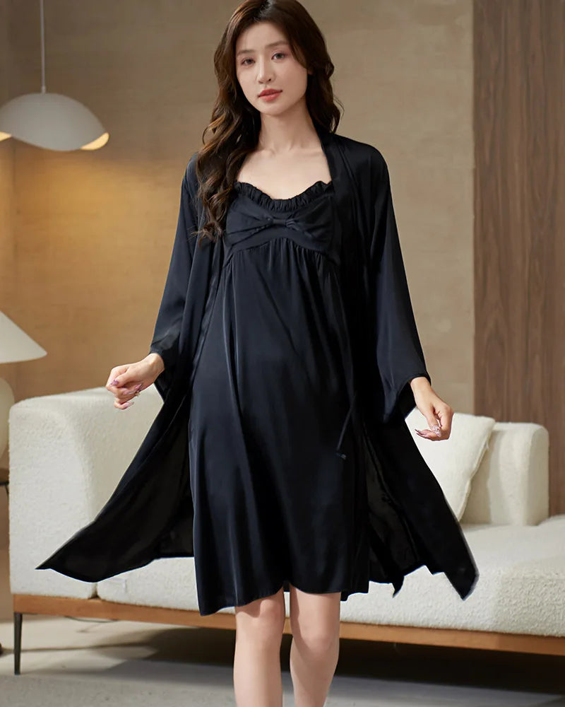 Couple Lounge Sleep Wear Silk Pajamas Set Men Shirt Pants Women Sling Nightdress Robes Wedding Sleepwear