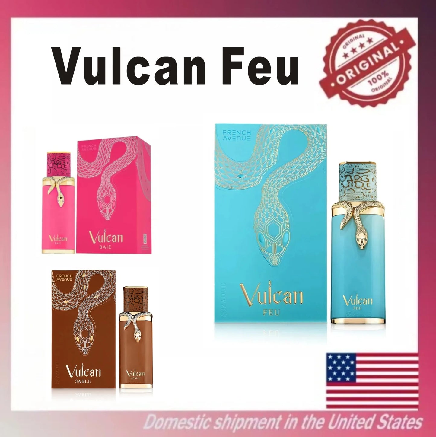 French Avenue Vulcan Collection Perfume Unisex Long Lasting Vanilla Cologne Alcohol-Free Christmas Gift 100ml