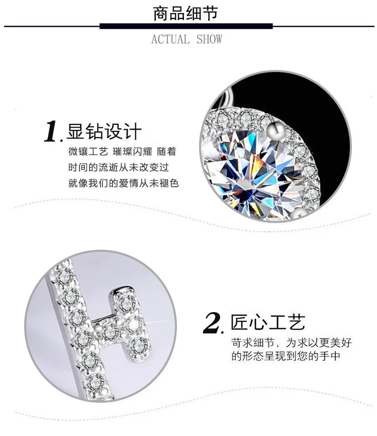 s925 sterling silver four-leaf clover necklace, silver pendant, Moissanite necklace, classic for women