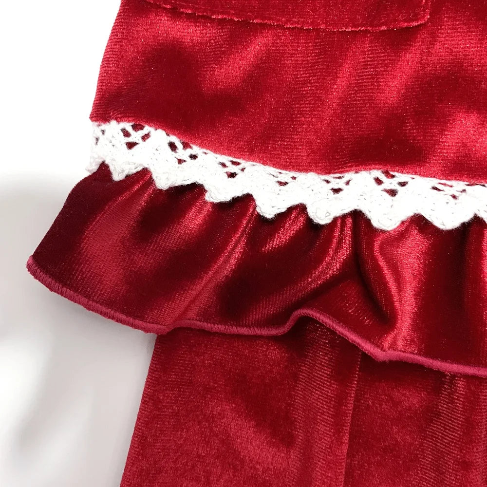 2025 winter family christmas matching outfits loungewear kids girls boys red velvet pyjamas fille cream white pjs set sleepwear