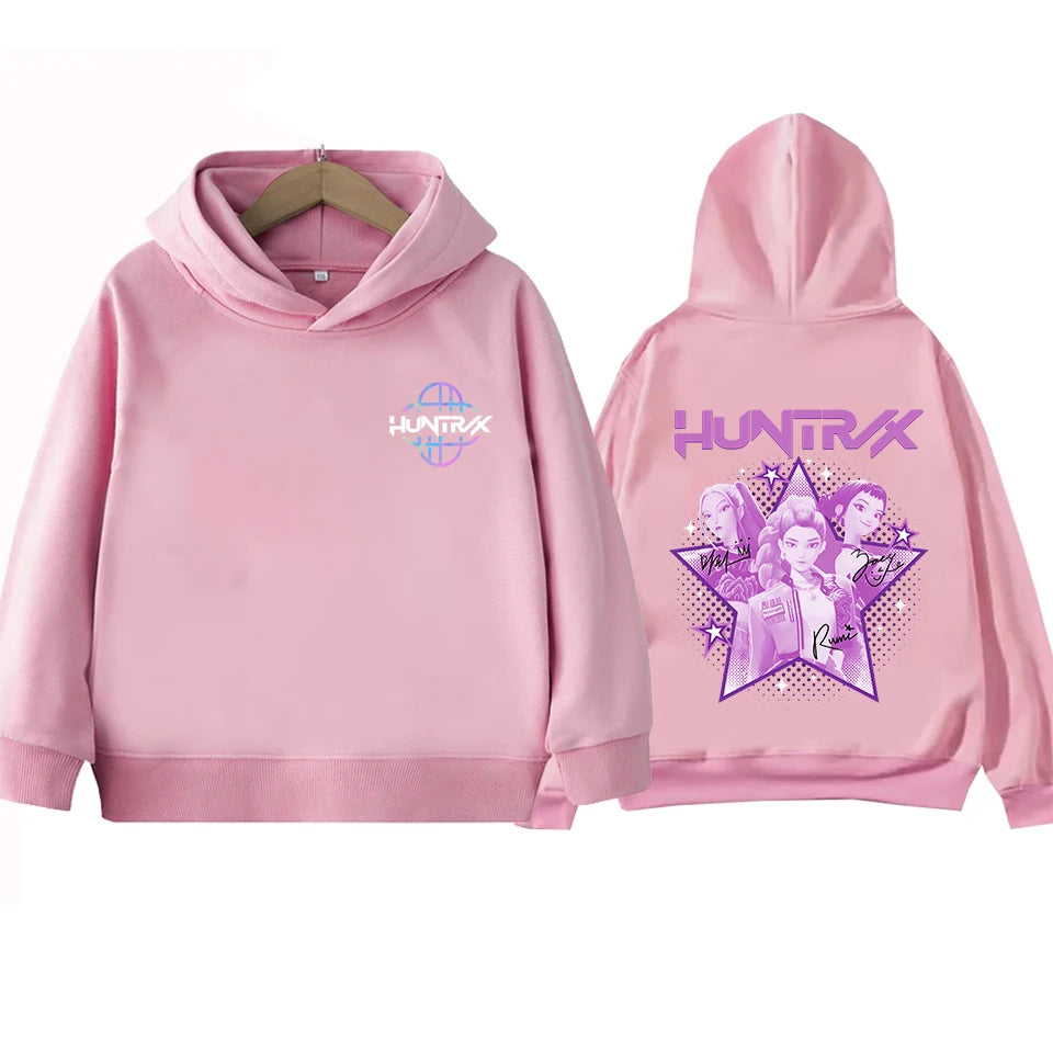 Kids Hoodie Kawaii Cartoon Printed Zippered Hoodie2025 New KPop Demon Hunters Coat Boys Autumn Jacket Baby Girl Winter Clothes