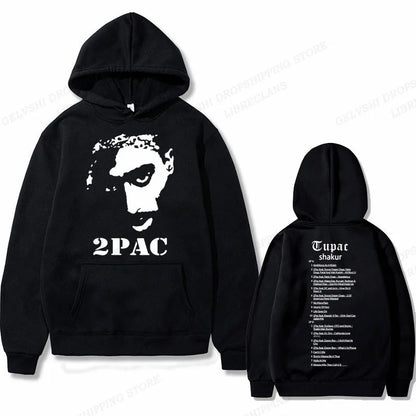 Tupac 2pac Hoodie Men's and Women's Sweatshirts Printed Streetwear Hip-hop Style Autumn and Winter Fashion Hip-hop Tops Clothes