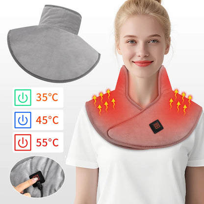 Electric Heating Shoulder Neck Pad Winter Soft Hot Compress Back Shawl Thermal Mat USB Heated Back Wrap Office Warmer Blanket