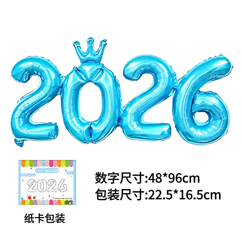 2026 Number Foil Balloons for Happy New Year Eve Party Decoration Photo Booth Props Supplies Christmas Home Decor Navidad 2025