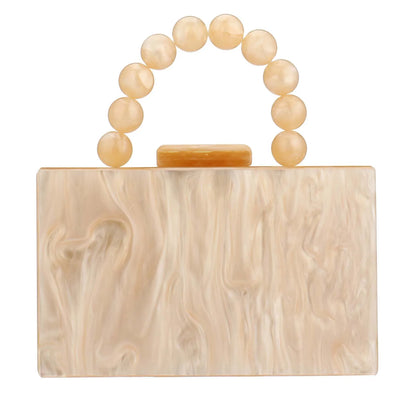 Fashion Acrylic Beading Clutch Handbag For Women Wedding Party Square Shoulder Bag With Chain Ladies Evening Dinner Dress Purses