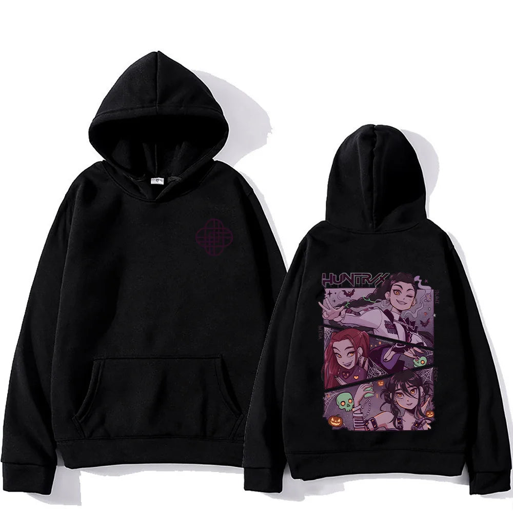 Halloween Kpop Demon Hunters Hoodies Hot Film Graphic Hoodies Men Women Fashion Clothing Pullover Loose Harajuku Top Streetwear