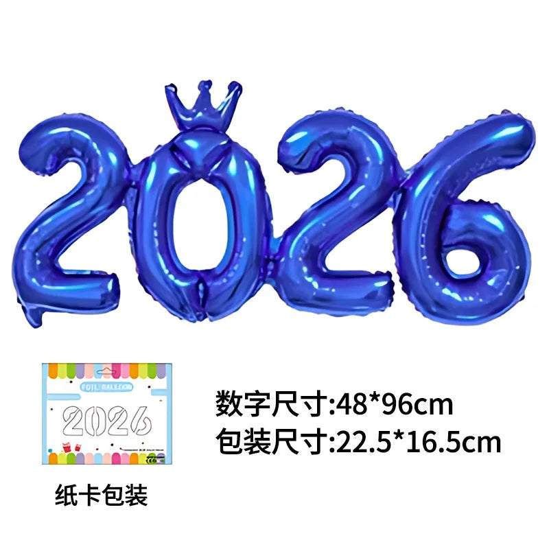 2026 Number Foil Balloons for Happy New Year Eve Party Decoration Photo Booth Props Supplies Christmas Home Decor Navidad 2025