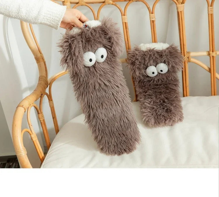 Women's Men Winter Kawaii Big Eyes Slipper Socks with Puppy Ears Cartoon Non-slip Floor Socks Warm Thickened Coral Stockings  ﻿