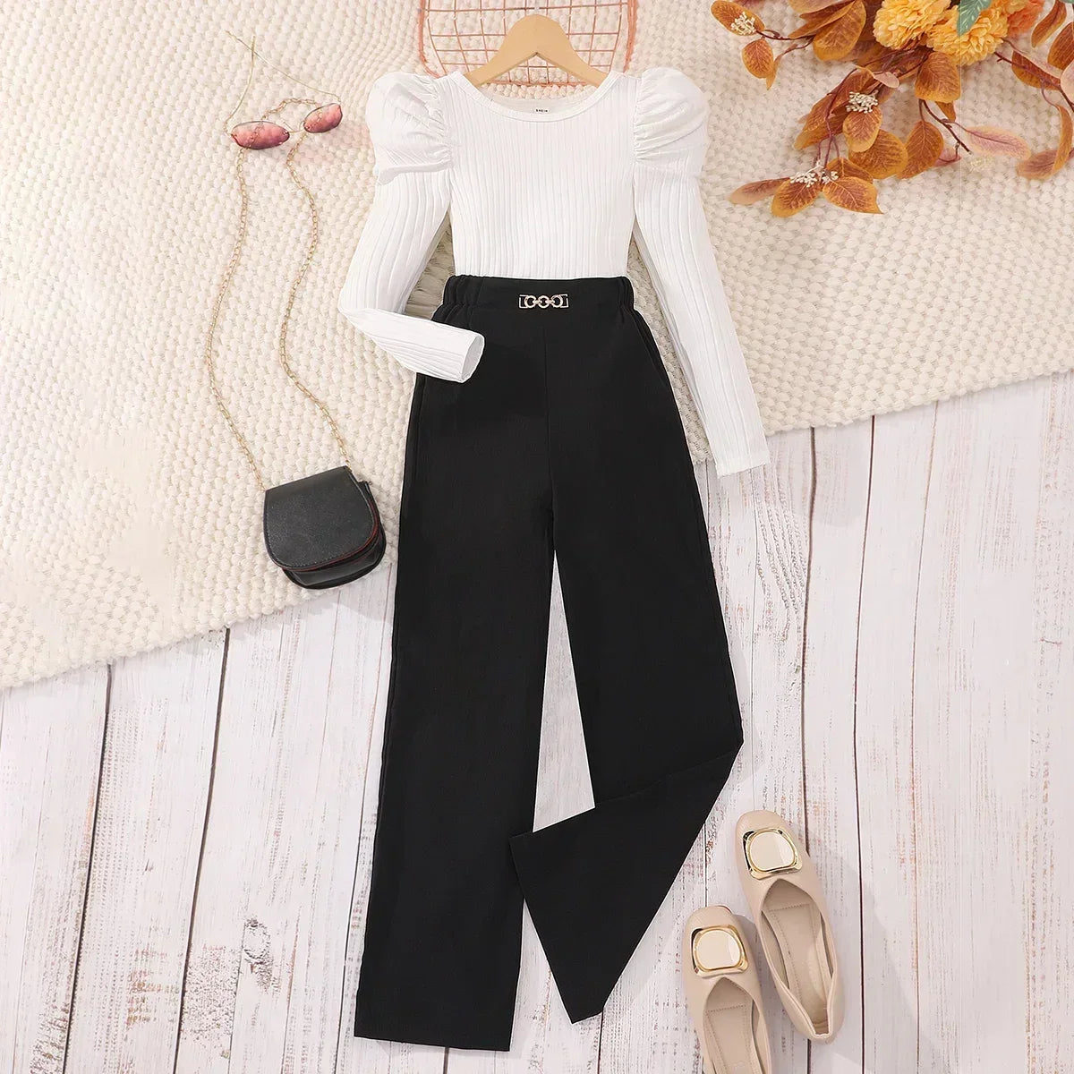 Teen Girls Clothing Set Long Sleeve Spring Autumn Contrast Color Children Outfits Casual Soft Comfort Girls Suit 8 9 10 11 12Y