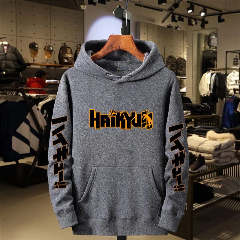 2024 Autumn/Winter Japanese Anime Haikyuu Manga Printed Hoodie Men's Women's New Fashion Hip Hop Sportswear Round Neck Hoodie
