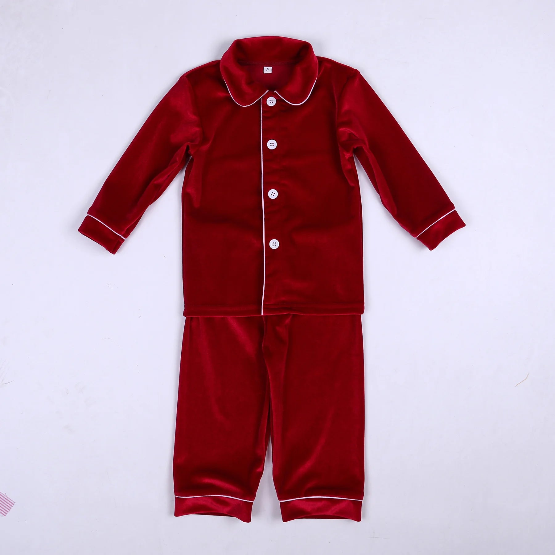 2025 winter family christmas matching outfits loungewear kids girls boys red velvet pyjamas fille cream white pjs set sleepwear