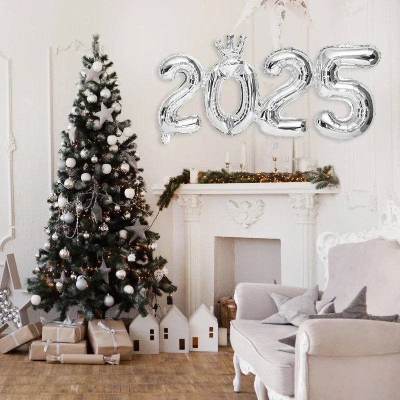 2026 Number Foil Balloons for Happy New Year Eve Party Decoration Photo Booth Props Supplies Christmas Home Decor Navidad 2025