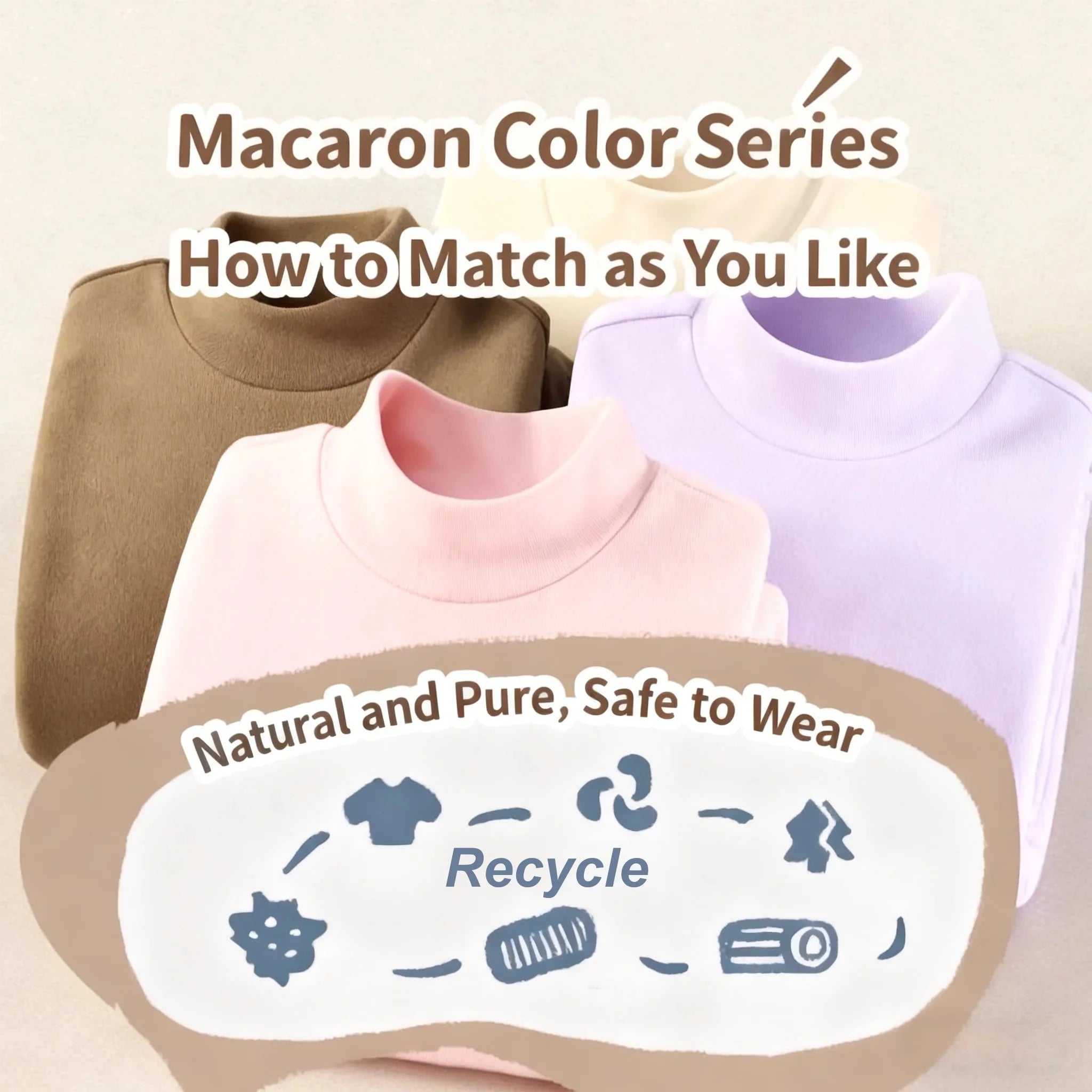 Kids High-necked Pullover Hoodies Autumn Winter Warm-keeping T-shirt Soft Comfortable Base T-shirt Boys Girls Windproof Hoodies