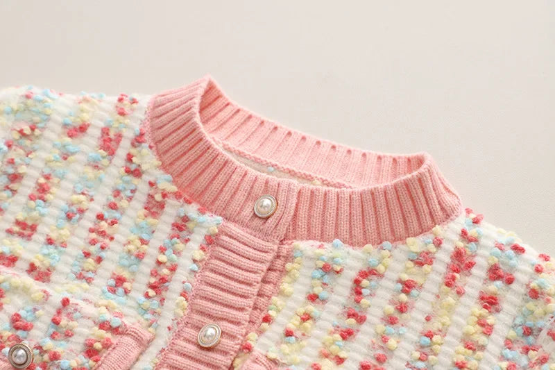 Kids 2Pcs Tweed Clothes Sets Girl Fashion Spring Winter Children Suits for 1-10Ys Elegant Sweet Outfit Kids Clothes