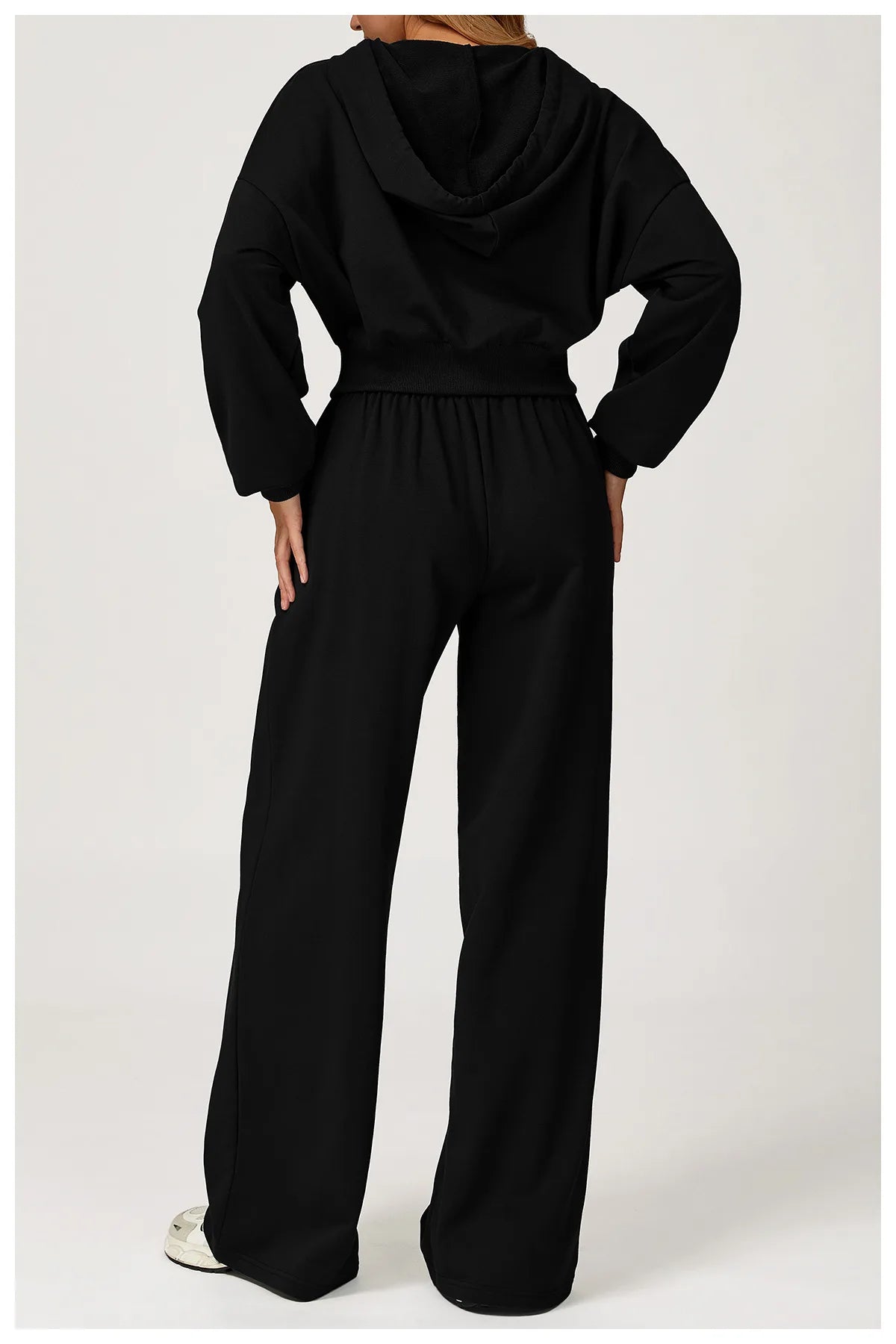 Winter 2-piece Casual Sports Hoodie Set Women's Long Sleeved Loose Yoga Set High Waisted Sweatpants Running and Fitness Set