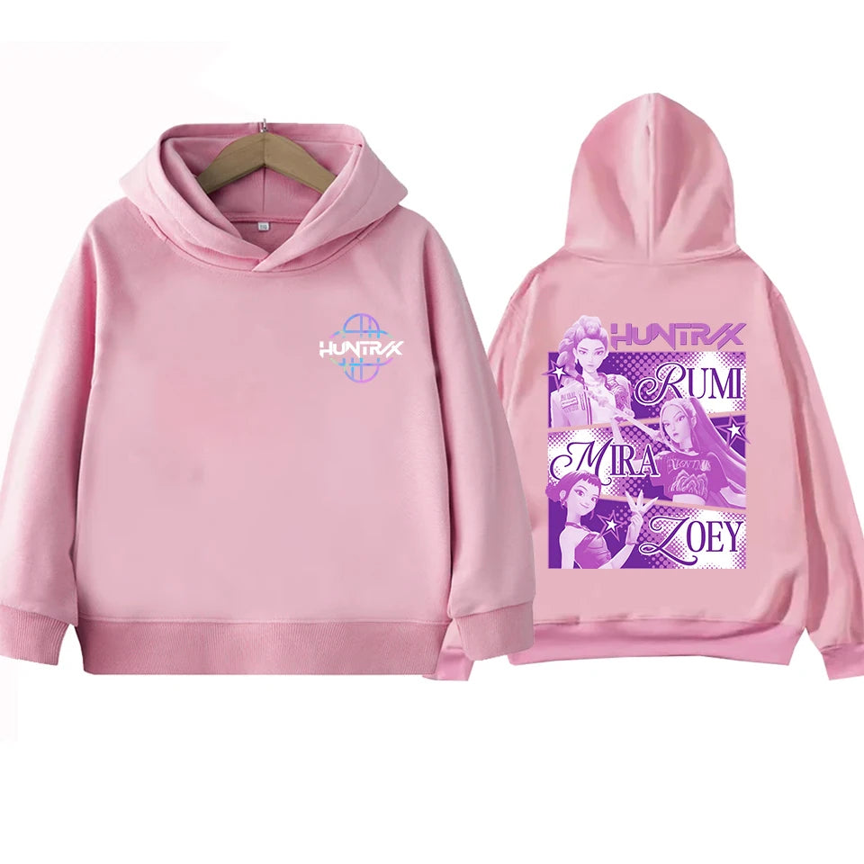 Kids Hoodie Kawaii Cartoon Printed Zippered Hoodie2025 New KPop Demon Hunters Coat Boys Autumn Jacket Baby Girl Winter Clothes