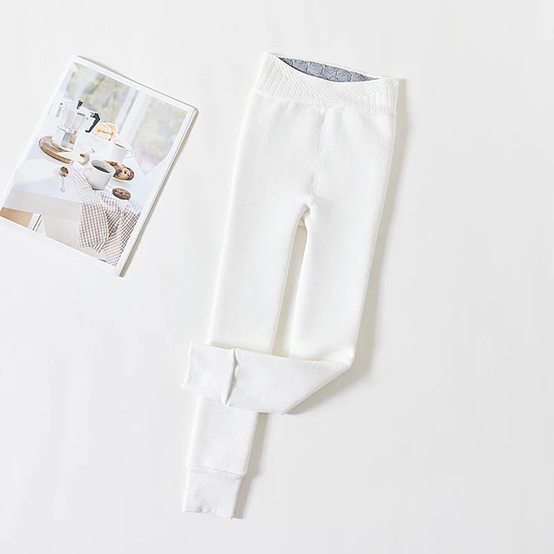 Winter warmer Tights For Girls Children Stockings Dancing Pantyhose Baby child Plus velvet stripe Polar Fleece Lining Leggings