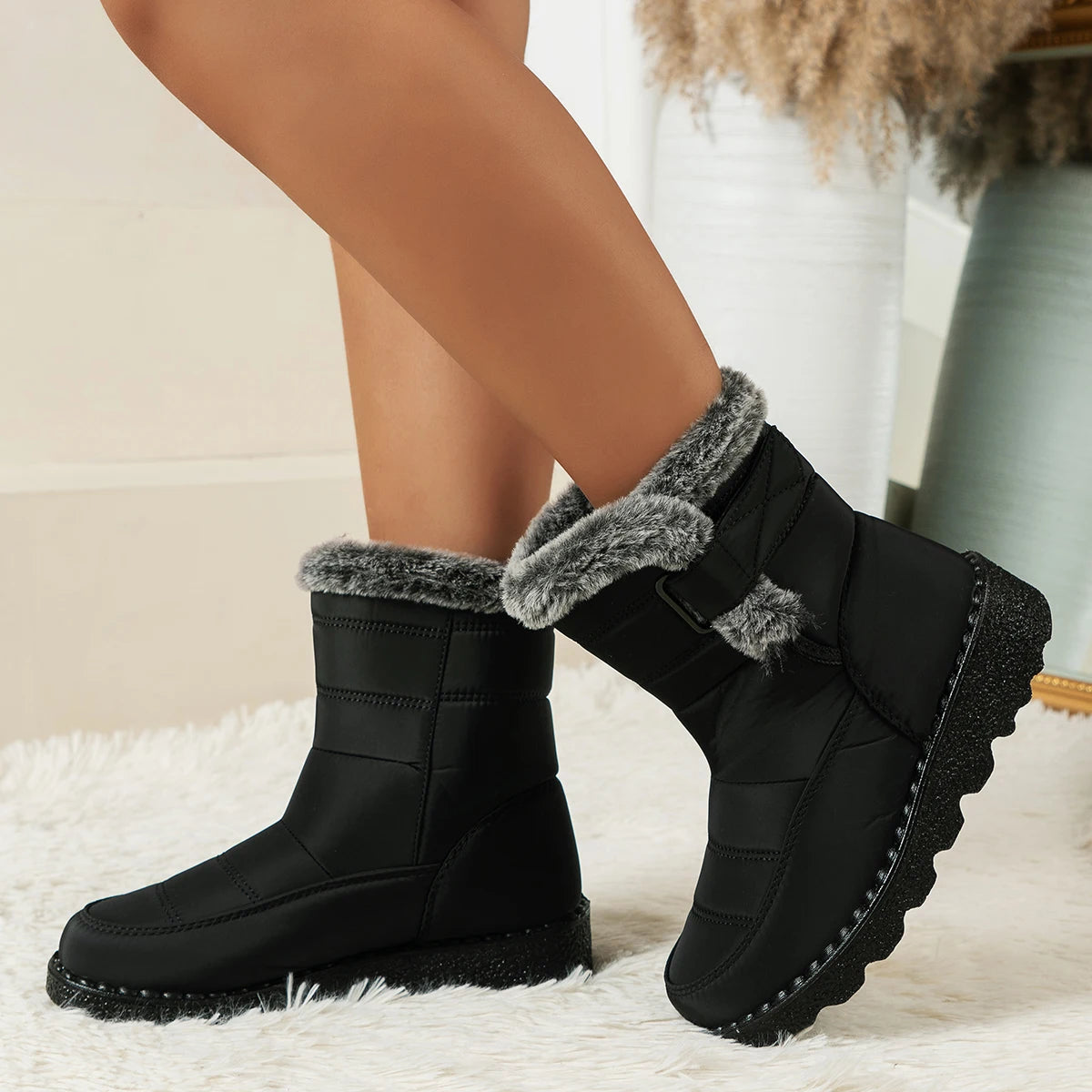 Women's Winter Boots for Women 2025 New Faux Fur Long Plush Snow Boots Woman Platform Shoes Warm Cotton Couples Ankle Boots