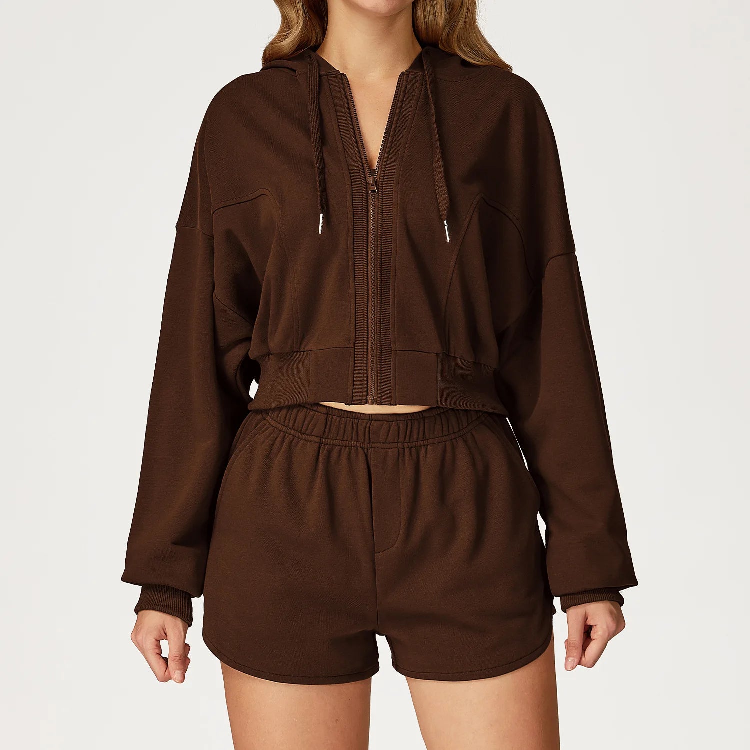 Winter 2-piece Casual Sports Hoodie Set Women's Long Sleeved Loose Yoga Set High Waisted Sweatpants Running and Fitness Set