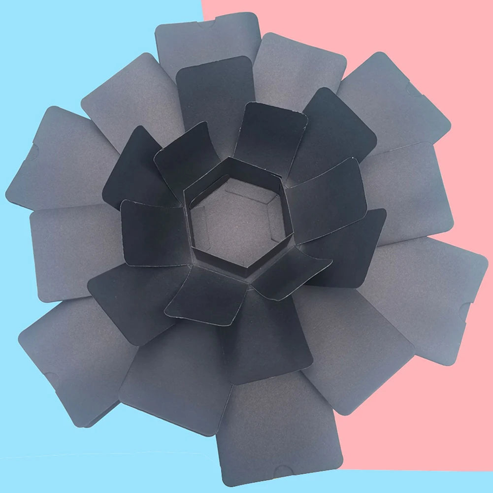 Hexagonal Explosion Box with Photo Album DIY Surprise Explosion Box Handmade Creative for Valentine Day Wedding Proposal