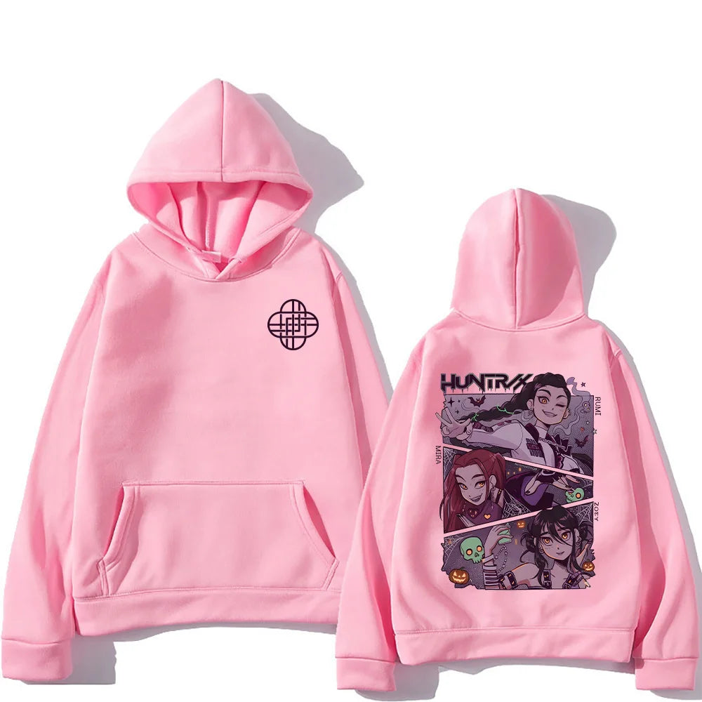 Halloween Kpop Demon Hunters Hoodies Hot Film Graphic Hoodies Men Women Fashion Clothing Pullover Loose Harajuku Top Streetwear