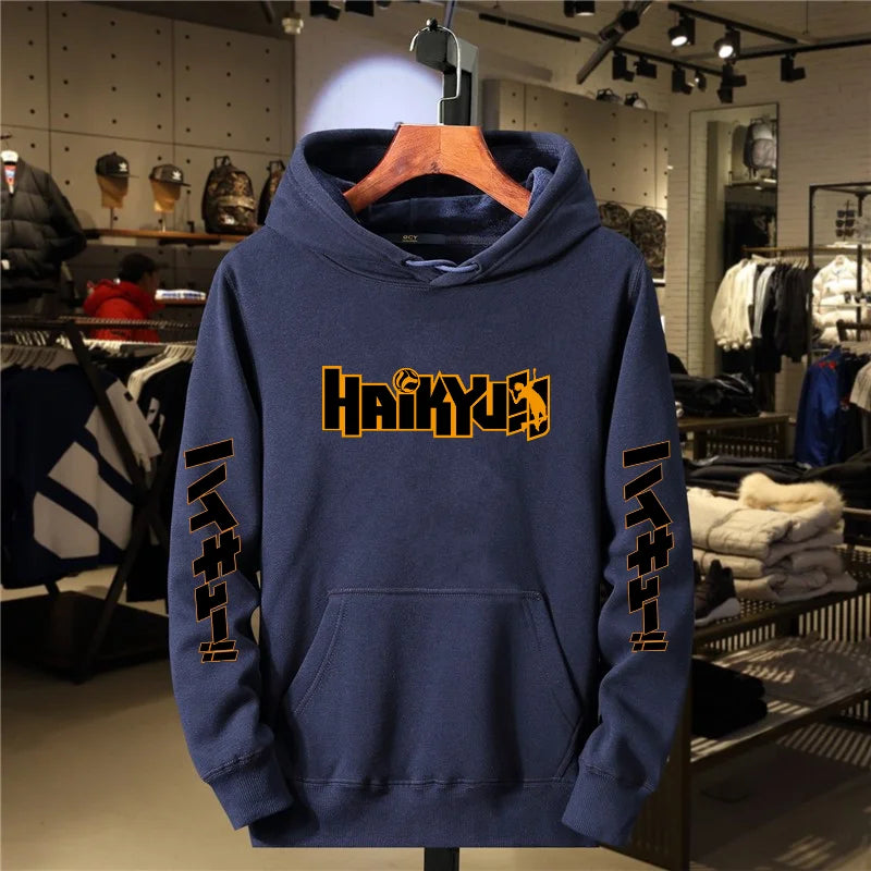 2024 Autumn/Winter Japanese Anime Haikyuu Manga Printed Hoodie Men's Women's New Fashion Hip Hop Sportswear Round Neck Hoodie