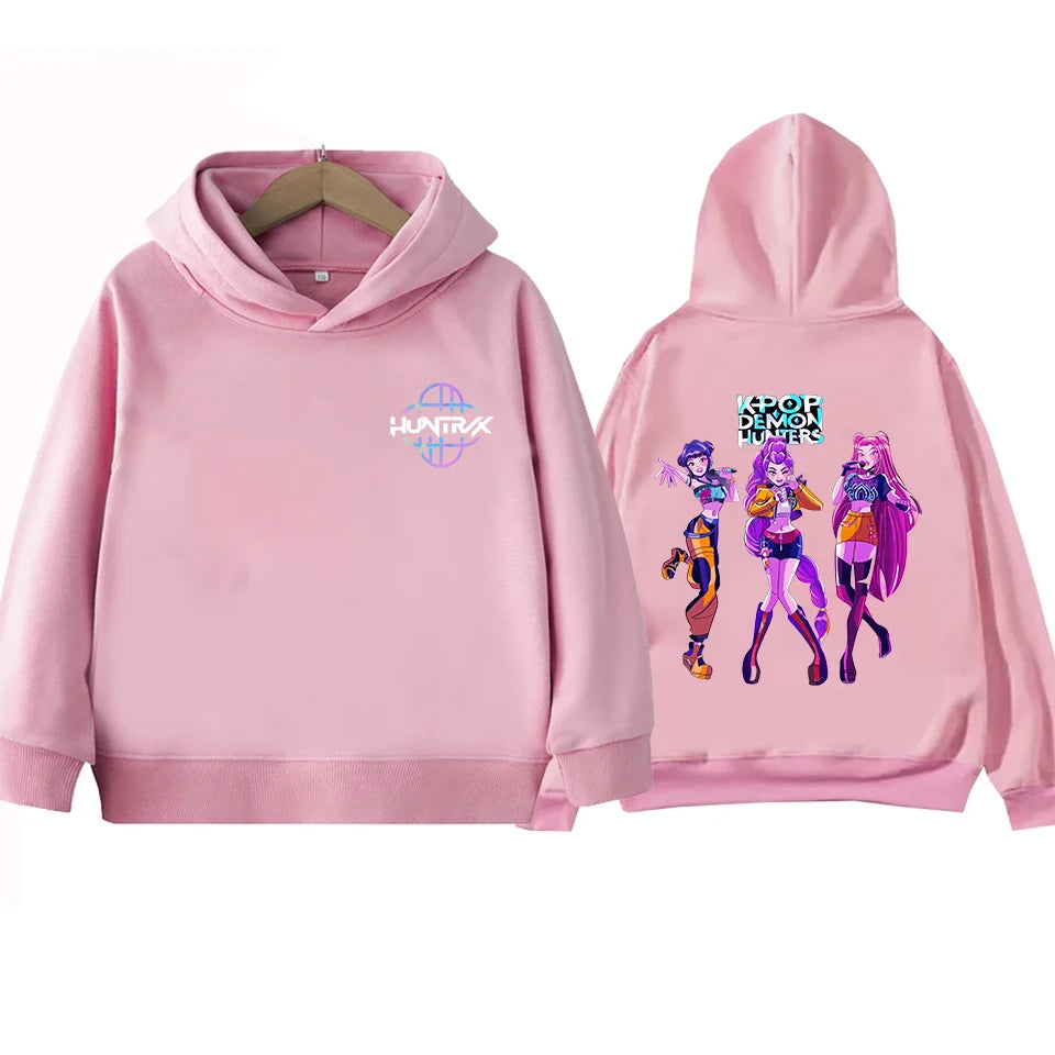 Kids Hoodie Kawaii Cartoon Printed Zippered Hoodie2025 New KPop Demon Hunters Coat Boys Autumn Jacket Baby Girl Winter Clothes