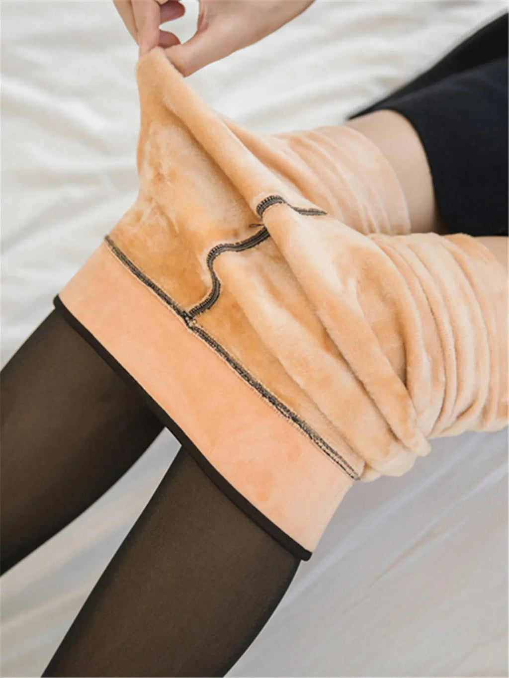 New Arrival 200g High Waist Thermal Lined Thick Tights For Women, Warm Tights For Autumn & Winter, Outside Wear, Grey