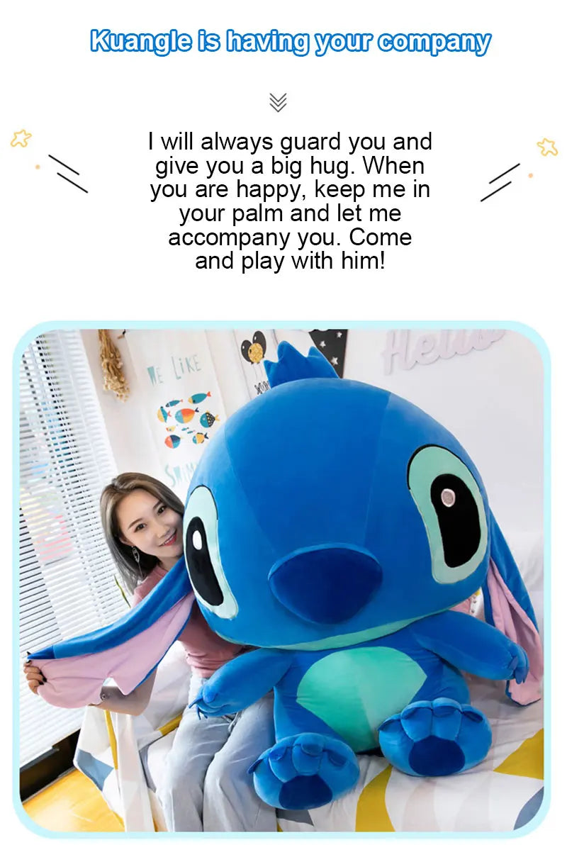 20-60cm Giant Size Lilo & Stitch Couple Models Cartoon Stuffed Plush Anime Plushs Toys Pendant Toy Pillow Kids Birthday Gift