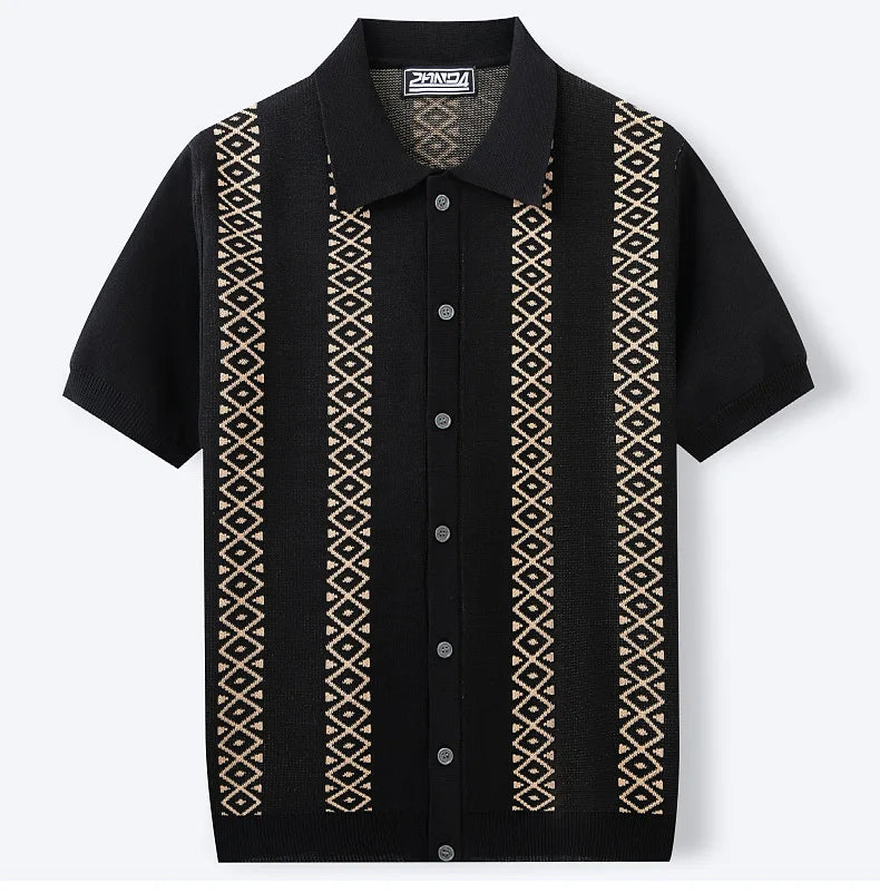 Men's Luxury Polo Shirt | High Quality Three-dimensional Tailoring Slim Temperament Men's Knit Shirt, Business Casual T-shirt