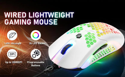 80% Mechanical Gaming Keyboard and Mouse Mousepad &Rainbow Backlit 12000 DPI Lightweight Gaming Mouse with Honeycomb Shell Set