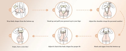 Women's Lace-Trimmed Shapewear Bodysuit - Tummy Control Corset with Adjustable Straps & Zipper, Black, Comfortable