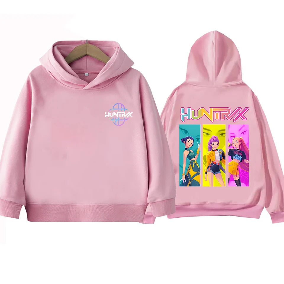 Kids Hoodie Kawaii Cartoon Printed Zippered Hoodie2025 New KPop Demon Hunters Coat Boys Autumn Jacket Baby Girl Winter Clothes