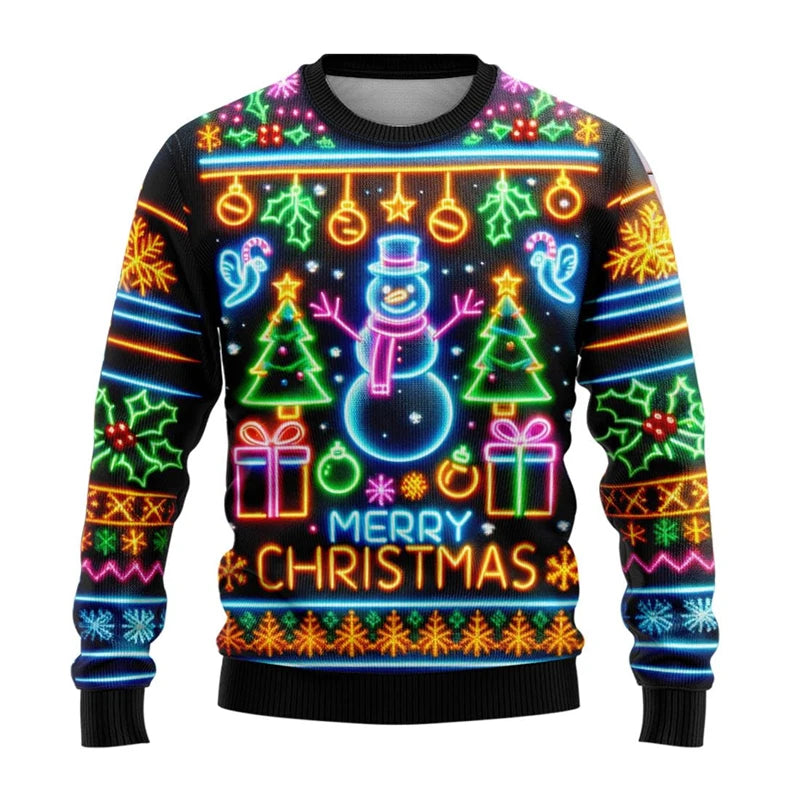 Christmas Ugly Sweater with Snowman Christmas Tree Gift Print Fashion Holiday Party Street Gorgeous Fashion Daily Wear