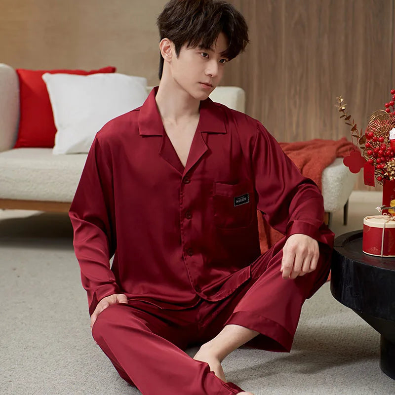 Couple Lounge Sleep Wear Silk Pajamas Set Men Shirt Pants Women Sling Nightdress Robes Wedding Sleepwear