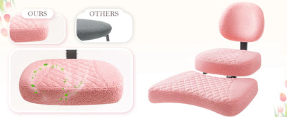 Furmax Ergonomic Criss Cross Legged Office Chair with Wheels, 360°Swivel Adjustable Height Kneeling Desk Chair with Footrest