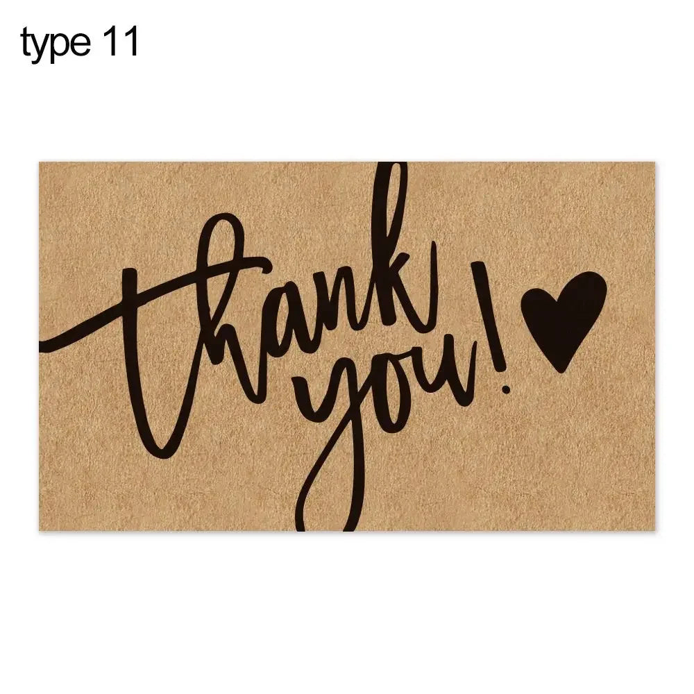 For Small Business Online Retail Greeting  Labels "Thank You For Your Order" Postcards Express Appreciate Kraft Paper Cards